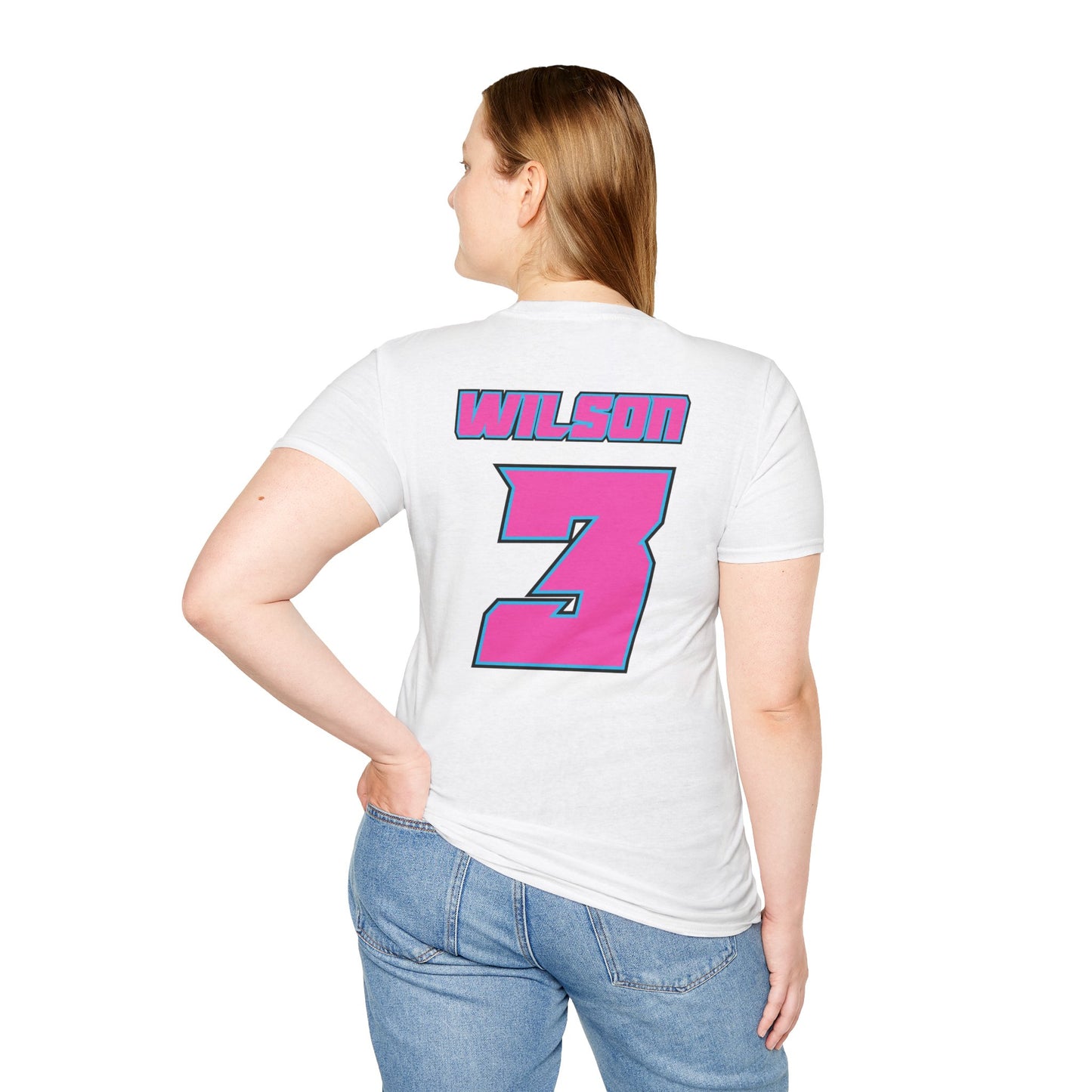 Eat. Sleep. Softball. Repeat. Ohio Diamonds Collection with Player Name and Number Softstyle T-Shirt