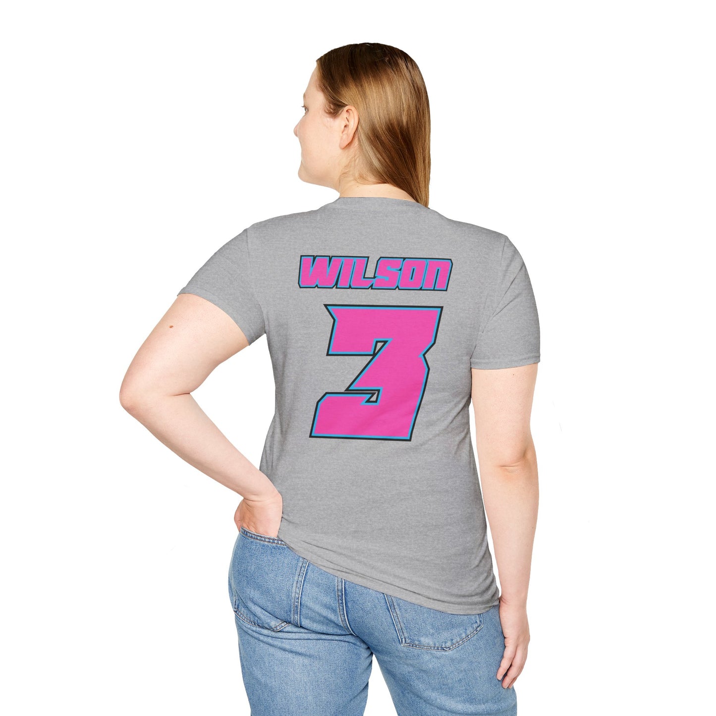 Eat. Sleep. Softball. Repeat. Ohio Diamonds Collection with Player Name and Number Softstyle T-Shirt