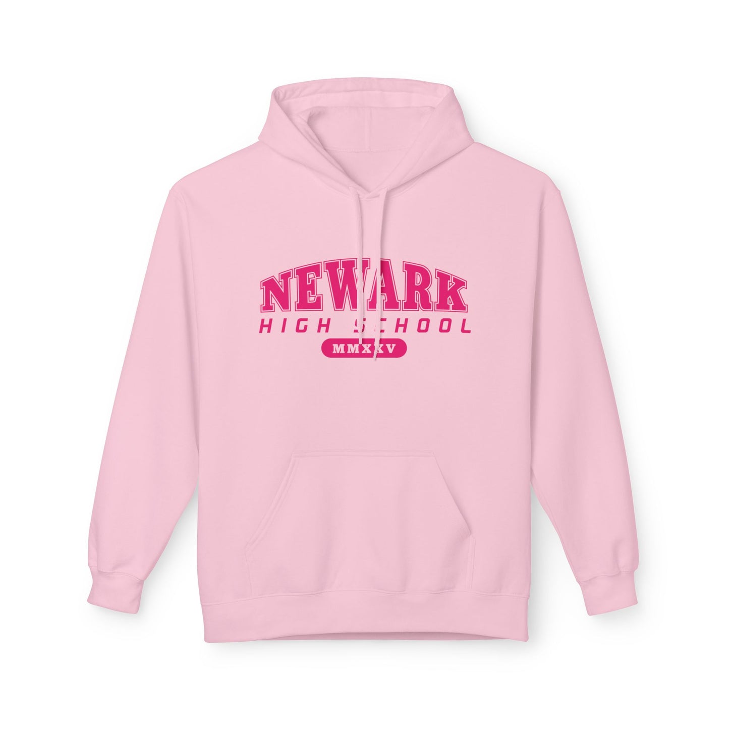 Pink on Pink Class of 2025 Newark High Hoodie with Logo on Back