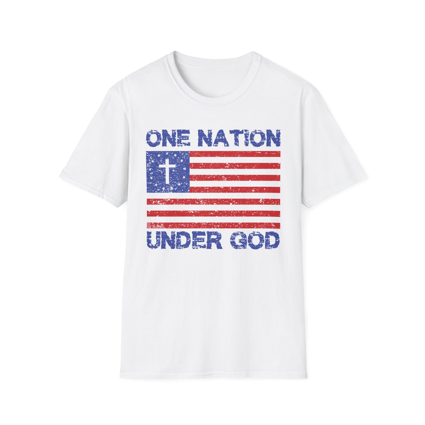 One Nation Under God Patriotic Christian Flag T-Shirt