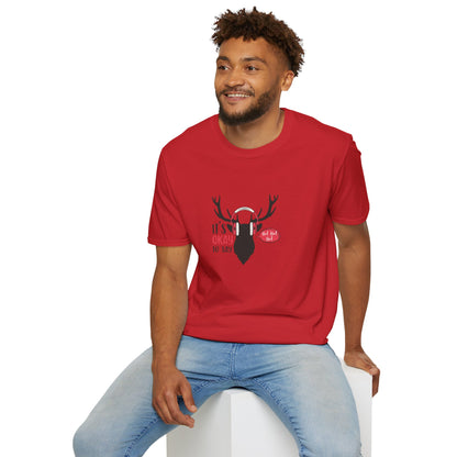 “It’s Okay to Say Ho Ho Ho” Reindeer T-Shirt – Fun Christmas Apparel