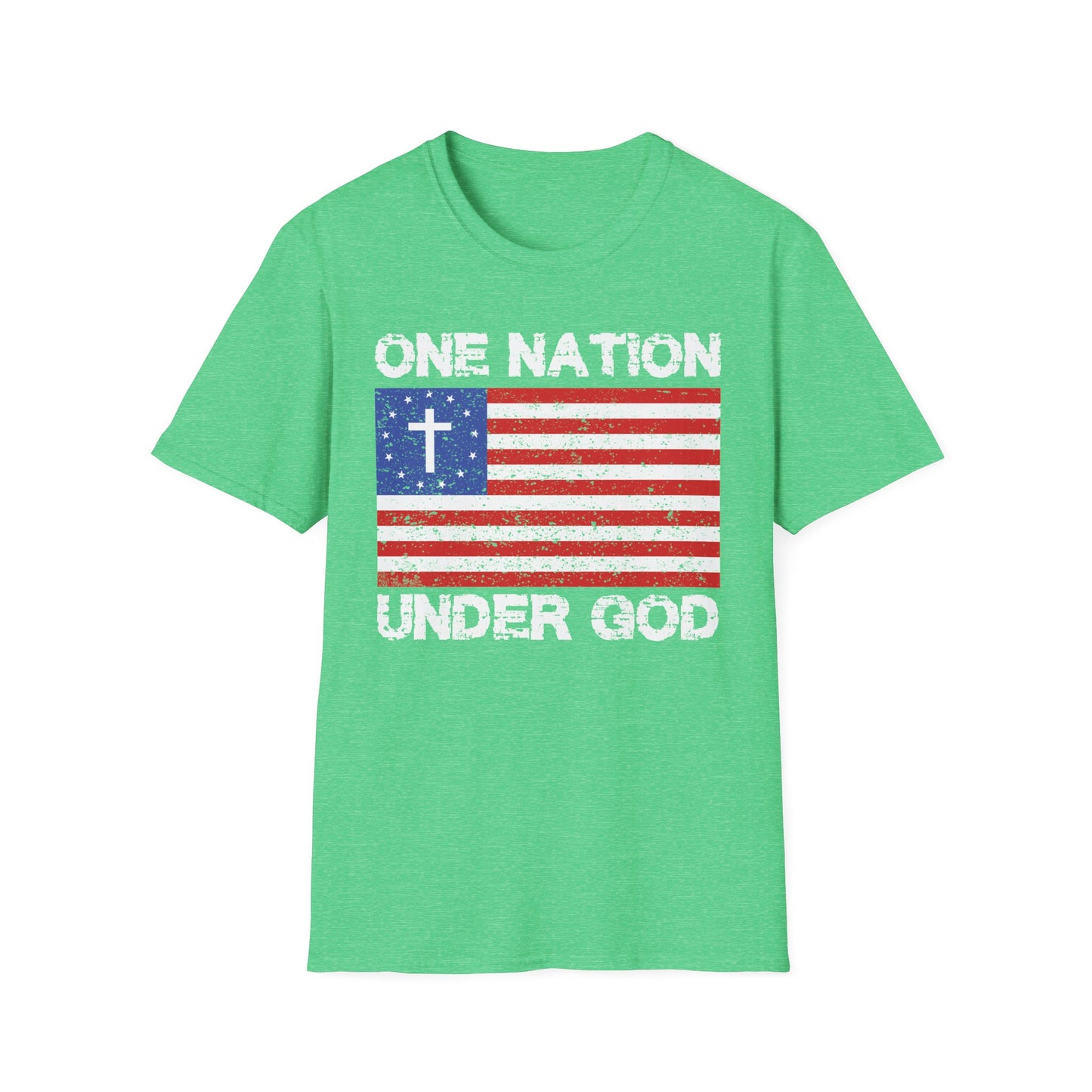 One Nation Under God Patriotic Christian Flag T-Shirt