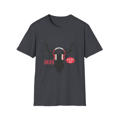 “It’s Okay to Say Ho Ho Ho” Reindeer T-Shirt – Fun Christmas Apparel