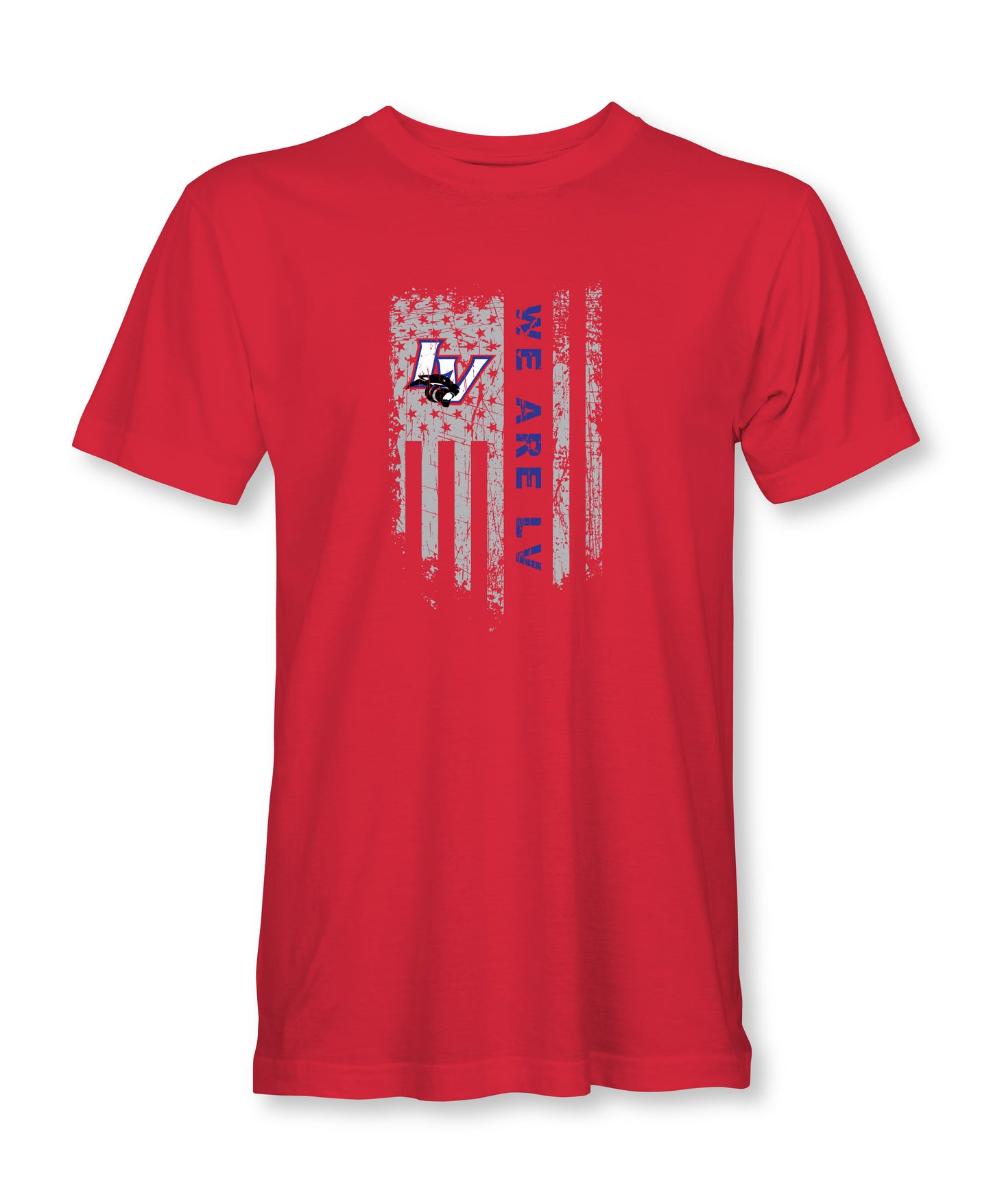 American Flag “We Are LV” School Spirit Shirt – Licking Valley Panthers Pride Tee